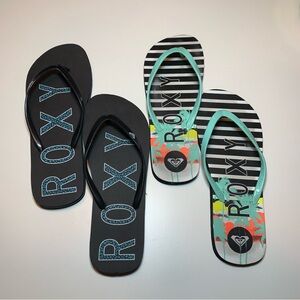 Roxy 2 pair Flip Flops Size 9